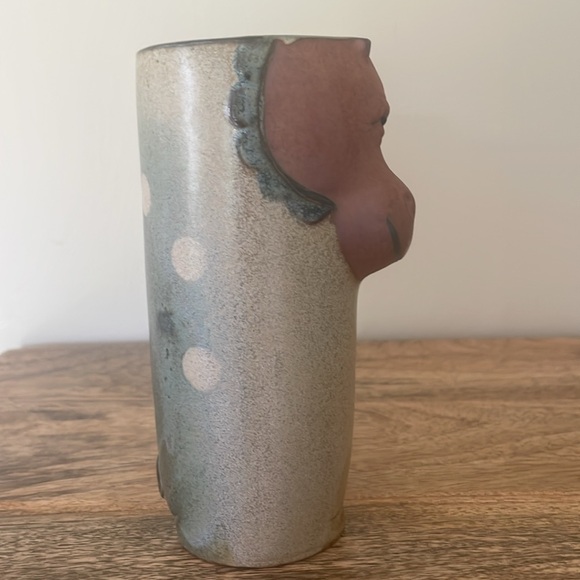 🤎VTG hippopotamus Pottery Tumbler - Picture 6 of 8